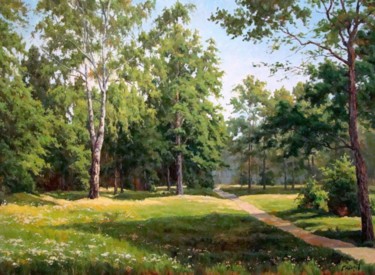 Malerei mit dem Titel "Summertime Morning" von Ruslan Sabirov, Original-Kunstwerk, Öl