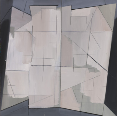 Pittura intitolato "Architectural compo…" da Ruben Apresyan, Opera d'arte originale, Olio Montato su Telaio per barella in l…