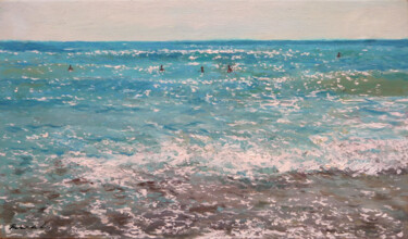 Pintura intitulada "Playa del Mediterrá…" por Rubén De Luis, Obras de arte originais, Óleo