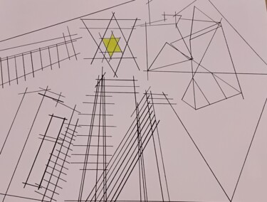 Zeichnungen mit dem Titel "Towers" von Rubin Kriel, Original-Kunstwerk, Marker