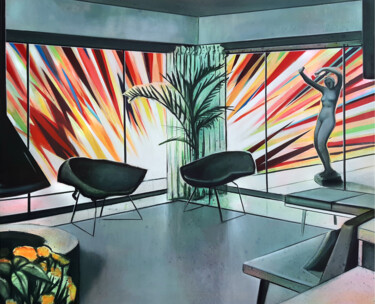 Malerei mit dem Titel "Interior" von Rudi Cotroneo, Original-Kunstwerk, Öl
