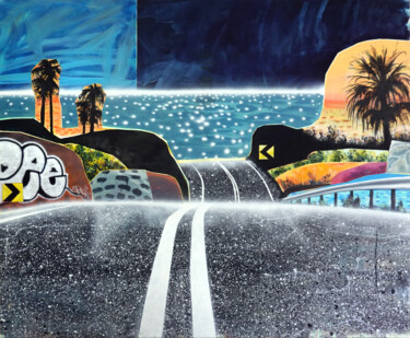 Malerei mit dem Titel "Sea lights" von Rudi Cotroneo, Original-Kunstwerk, Öl