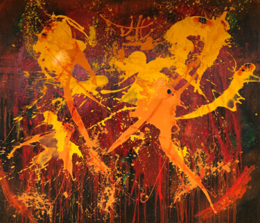 Schilderij getiteld "Explosion / Energie…" door Rudi Eckerle, Origineel Kunstwerk, Acryl