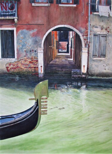 Malerei mit dem Titel "Venezia 5 "No Grand…" von Rüdiger Eggers, Original-Kunstwerk, Aquarell