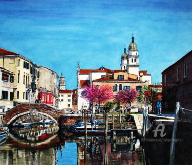 Painting titled "Venezia 28" by Rüdiger Eggers, Original Artwork, Watercolor