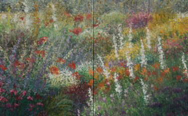 Картина под названием "jardin coloré" - Rudolf Otto, Подлинное произведение искусства, Акрил