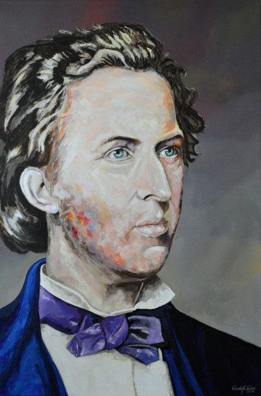 Painting titled "F. Chopin" by Rudolf Rox, Original Artwork, Acrylic