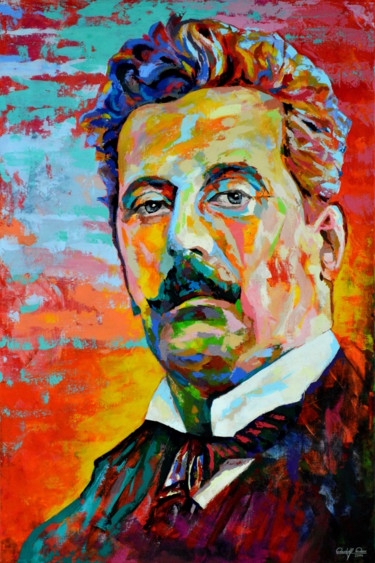 Pintura intitulada "G. Puccini" por Rudolf Rox, Obras de arte originais, Acrílico