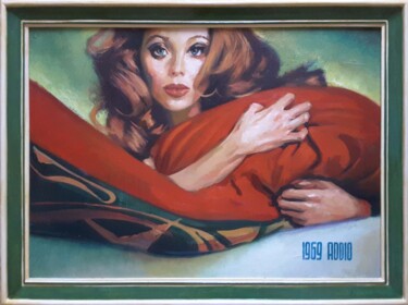 Malarstwo zatytułowany „1969 ADDIO” autorstwa Ruggero Zamponi, Oryginalna praca, Olej Zamontowany na Inny sztywny panel