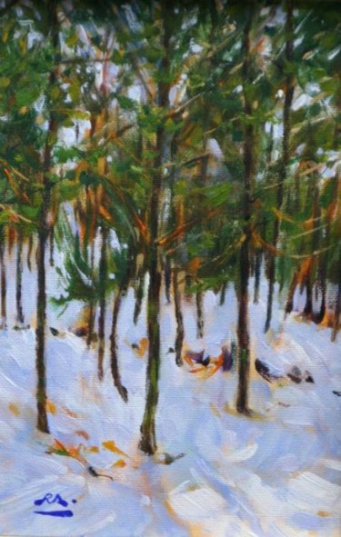Pintura intitulada "Bosque Nevado / Sno…" por Rui Albuquerque, Obras de arte originais