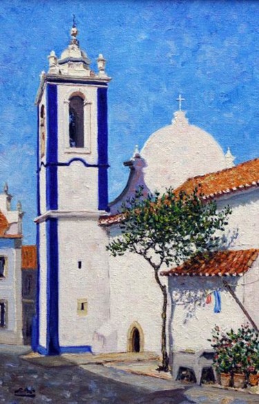 Pintura intitulada "Igreja de Aldeia Ga…" por Rui Albuquerque, Obras de arte originais