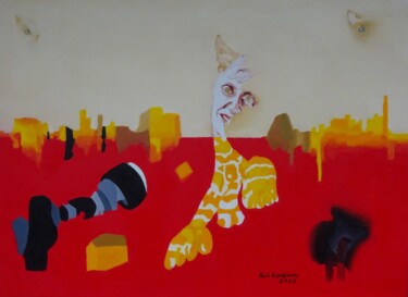 Pittura intitolato ""CAT WOMAN"" da Rui Carreira, Opera d'arte originale, Olio