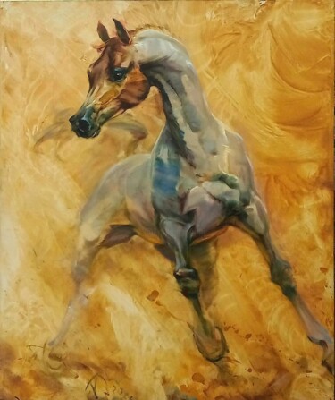 Schilderij getiteld ""Desert Whirlwind"" door Rumen Dimitrov, Origineel Kunstwerk, Olie