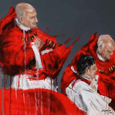Картина под названием "il-kardinali III" - Rupert Cefai, Подлинное произведение искусства, Акрил Установлен на Деревянная па…