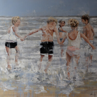 Painting titled "life's a beach I" by Rupert Cefai, Original Artwork, Oil