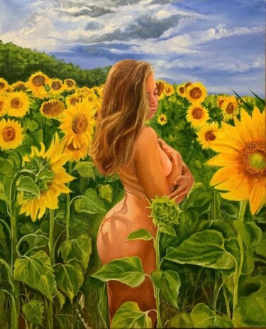 제목이 "Девушка на природе"인 미술작품 Руслан Арефьев로, 원작, 기름