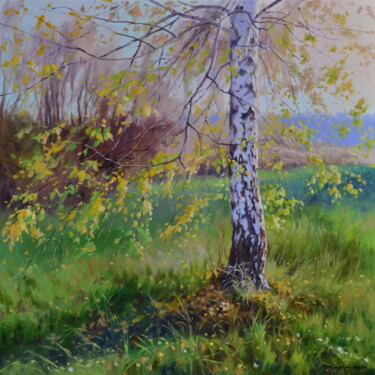 Картина под названием "Теплая осень" - Ruslan Kiprych, Подлинное произведение искусства, Масло