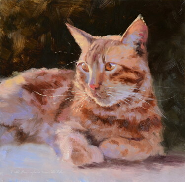Картина под названием "Кот" - Ruslan Kiprych, Подлинное произведение искусства, Масло