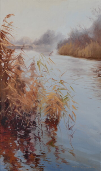 Peinture intitulée "Осень уходит" par Ruslan Kiprych, Œuvre d'art originale, Huile