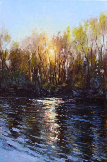 Картина под названием "Апрельское солнце" - Ruslan Kiprych, Подлинное произведение искусства, Масло
