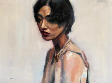 Painting titled "Korean woman" by Ruslan Nikankin, Original Artwork, Acrylic