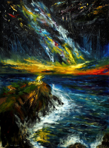 Peinture intitulée "Between the Stars a…" par Ruslana Levandovska, Œuvre d'art originale, Huile