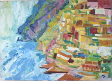 "Positano Vibrance" başlıklı Tablo Russell Bradley tarafından, Orijinal sanat, Petrol