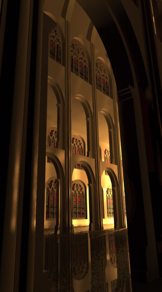 Digital Arts titled "Cathedral" by Russell Newell, Original Artwork, 3D Modeling
