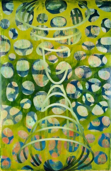 Painting titled "Spore #2" by Russell Thurston, Original Artwork, Encaustic