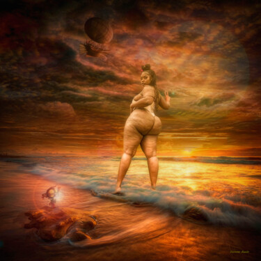 Arts numériques intitulée "Goddess of the Sea." par Rustle Extreme, Œuvre d'art originale, Collage numérique