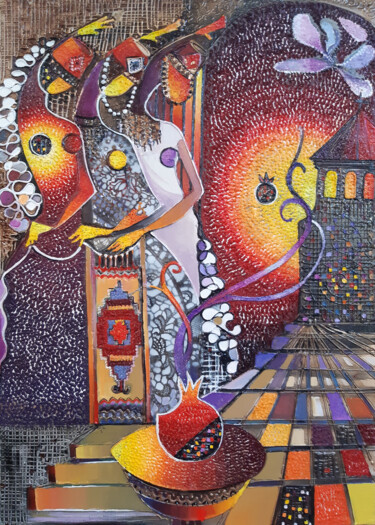 Malarstwo zatytułowany „Dancers-1(70x50cm,…” autorstwa Ruzanna Melqumyan, Oryginalna praca, Olej Zamontowany na Drewniana ra…