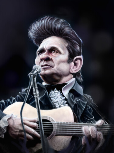 「Johnny Cash II」というタイトルのデジタルアーツ Renato Wilmersによって, オリジナルのアートワーク, デジタル絵画