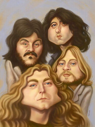 数字艺术 标题为“Led Zeppelin” 由Renato Wilmers, 原创艺术品, 数字油画