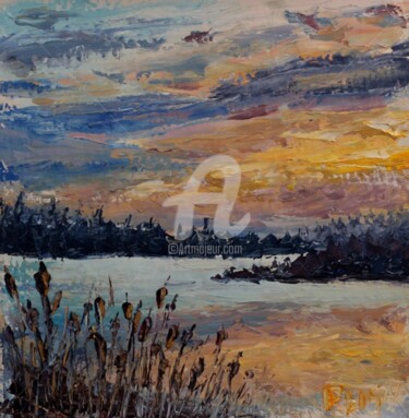 Pintura intitulada "Landscape painting…" por Rybakow Fine Art, Obras de arte originais, Óleo