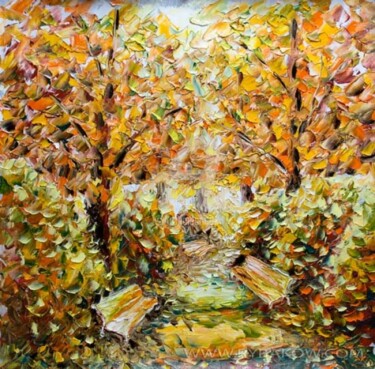 Pittura intitolato "Autumn landscape. A…" da Rybakow Fine Art, Opera d'arte originale, Olio