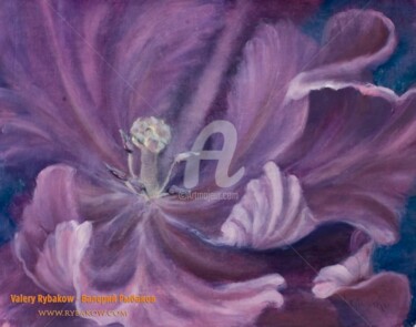 Peinture intitulée "Flower painting Ten…" par Rybakow Fine Art, Œuvre d'art originale, Huile