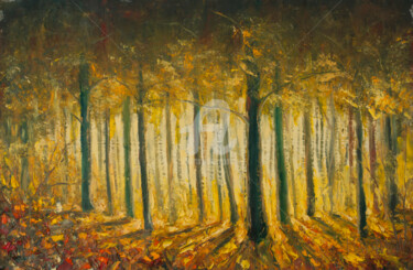 Schilderij getiteld "Autumn Landscape oi…" door Rybakow Fine Art, Origineel Kunstwerk, Olie