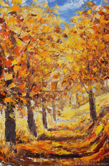 Painting titled "Autumn palette knif…" by Rybakow Fine Art, Original Artwork, Oil