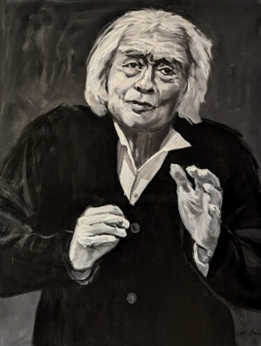 Pintura titulada "Seiji Ozawa" por Maryse Coin (Ryse Kaïa), Obra de arte original, Acrílico Montado en Bastidor de camilla d…