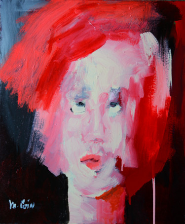 Painting titled "L'adolescente" by Maryse Coin (Ryse Kaïa), Original Artwork, Oil Mounted on Wood Stretcher frame