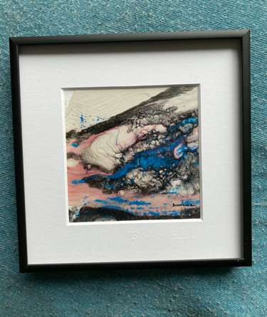 Painting titled "Peinture Abstraite" by Sophie Duchaine, Original Artwork, Encaustic Mounted on Glass