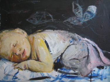 Pittura intitolato "Dream-Melinda sleep…" da Sheila, Opera d'arte originale, Acrilico