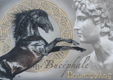 Drawing titled "" Bucéphale"" by Sab Arts, Original Artwork, Pastel