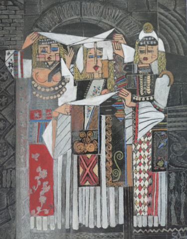 Gravures & estampes intitulée "Mariage albanais" par Sabajete Doda, Œuvre d'art originale, Gravure