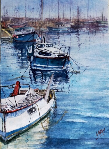 Painting titled "Seascape 2" by Sabari Girish T, Original Artwork, Watercolor