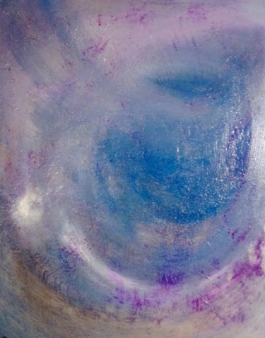 Painting titled "LUNE BLEUE" by Sabbeda, Original Artwork, Acrylic