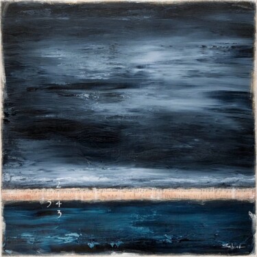 Malarstwo zatytułowany „Midnight Seas” autorstwa Sabina D'Antonio, Oryginalna praca, Akryl Zamontowany na Drewniana rama nos…