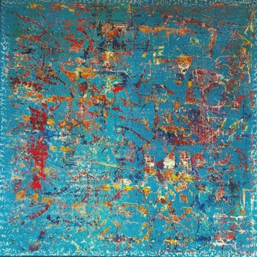 Schilderij getiteld "Deep blue" door Sabine Deluze, Origineel Kunstwerk, Acryl