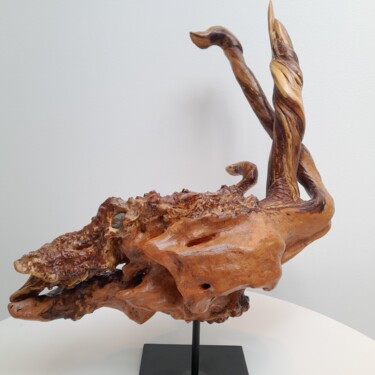 Escultura intitulada "L'Esprit de la Gaze…" por Sabine Grimm, Obras de arte originais, Madeira