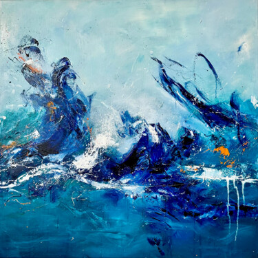 Картина под названием "Waves II" - Sabine Kay, Подлинное произведение искусства, Масло Установлен на Деревянная рама для нос…